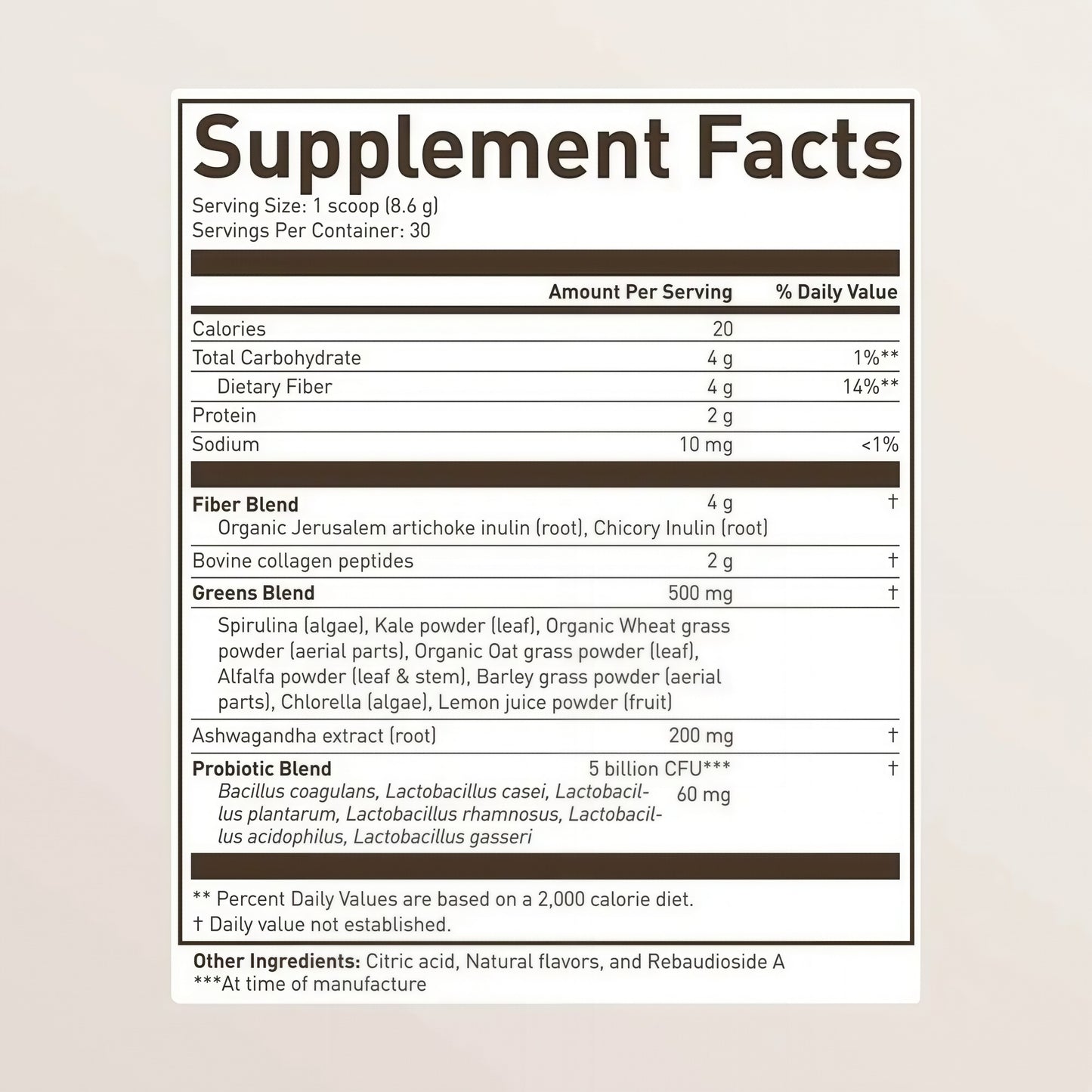 Roundhouse Morning Kick Greens Superfood Powder 30 Servings